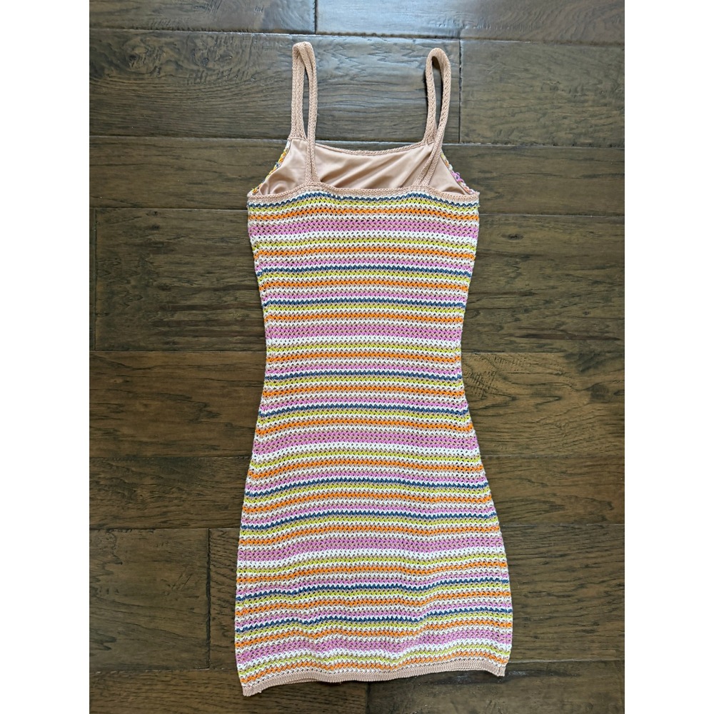 NWT Olive & Oak Crochet Knit Striped Dress Boho - Picture 2 of 3